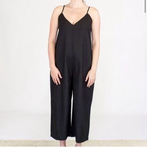 Ali Golden Wide Leg V Neck Jumpsuit